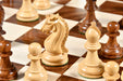 Sheesham wood Staunton chess pieces with hand carved Craftsman knight