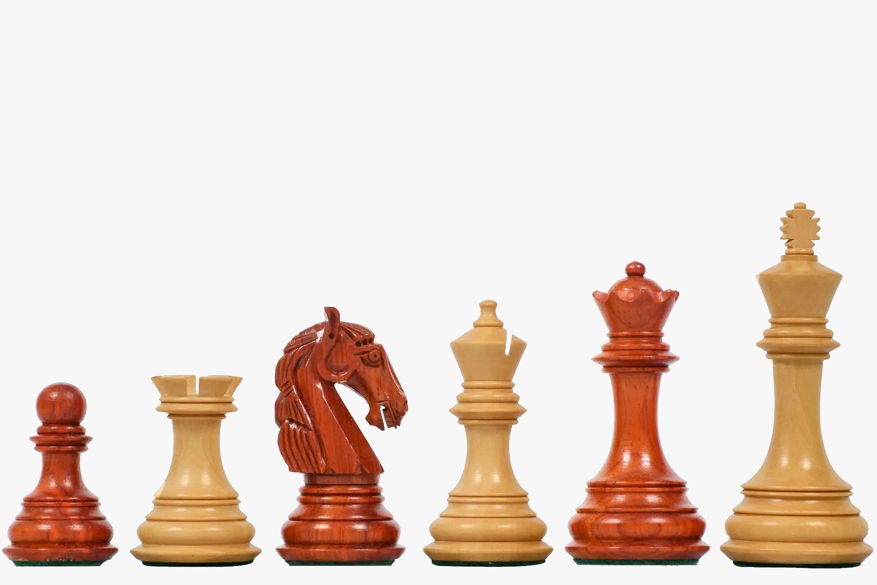 Sterling Chess New Colombian Staunton chess pieces in bud rosewood and boxwood, 99mm king