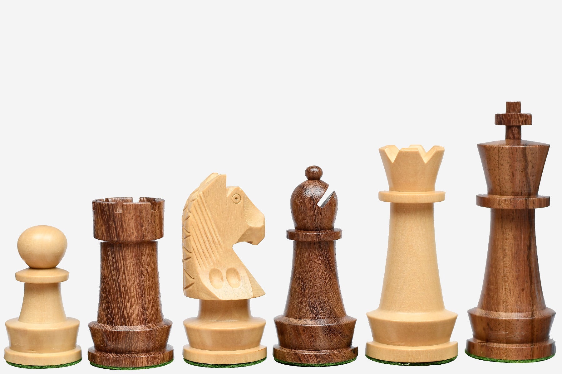 Sterling Chess Championship Staunton chess pieces in sheesham and boxwood, 95mm king