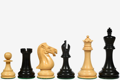 Sterling Chess Elgin Marble Knight chess pieces in ebony and boxwood, 102mm king