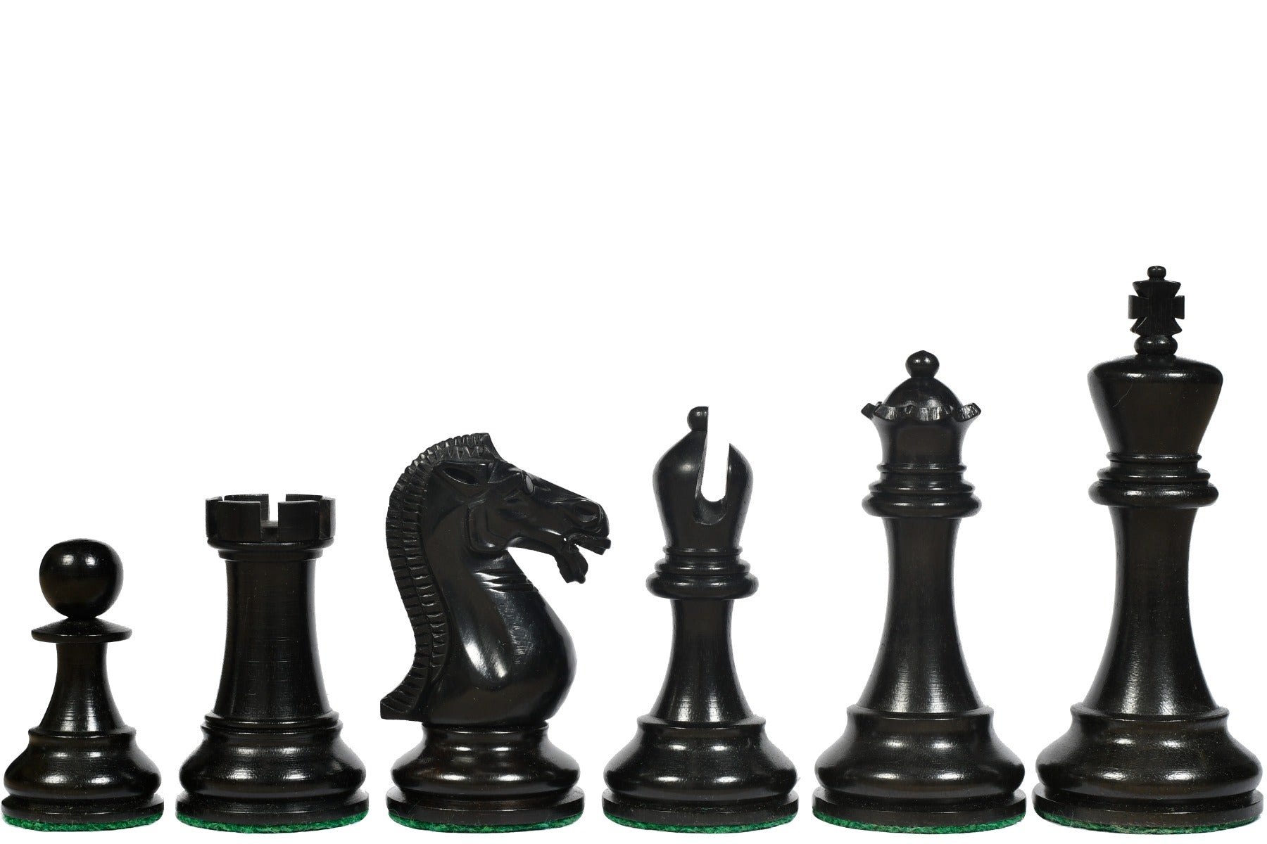 Elgin Marble Knight chess pieces, ebony and boxwood, hand carved in India