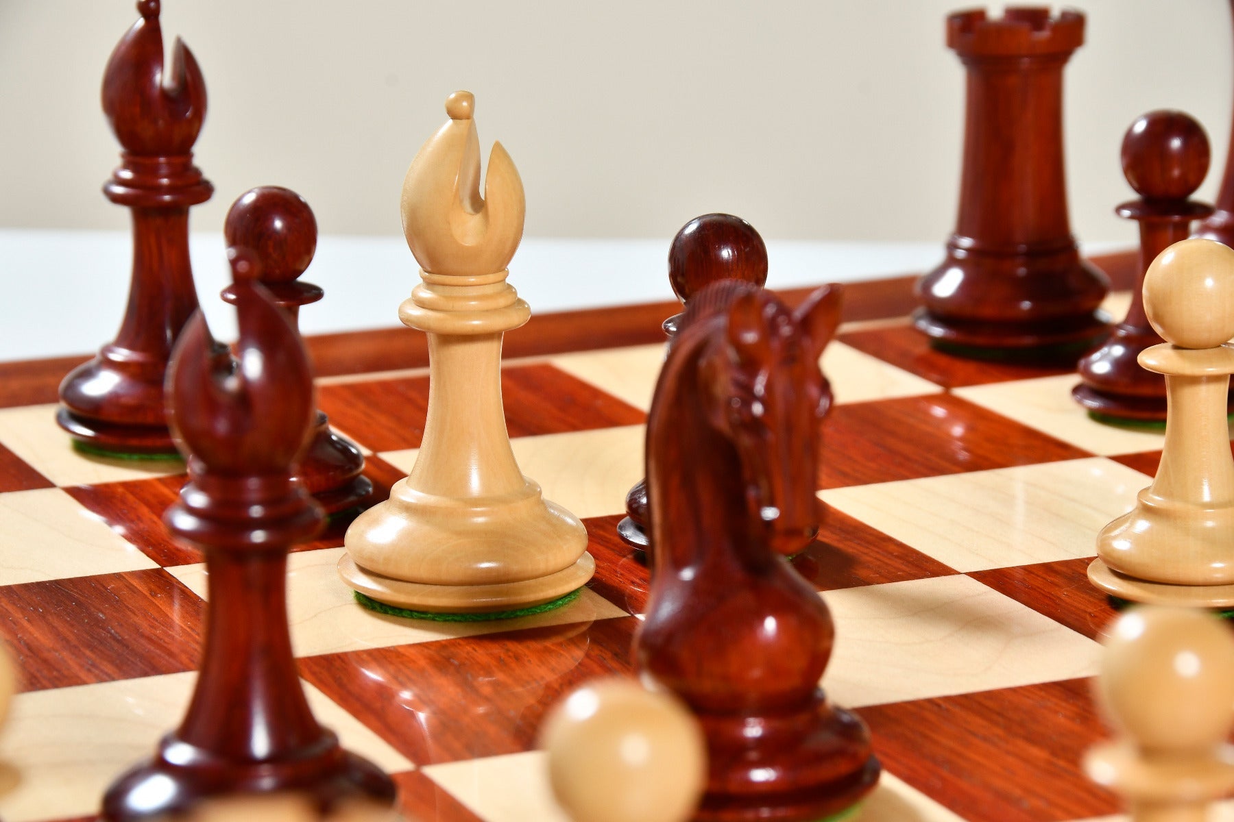 Full 34 piece Red Rum Luxury Staunton chess set in bud rosewood and boxwood, Sterling Chess Australia