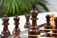 Taj Staunton Carved wooden chess pieces, 88mm king, Rosewood finish