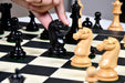 Full 34 piece BCC Staunton Double Collared chess pieces in genuine ebony and boxwood, Sterling Chess Australia