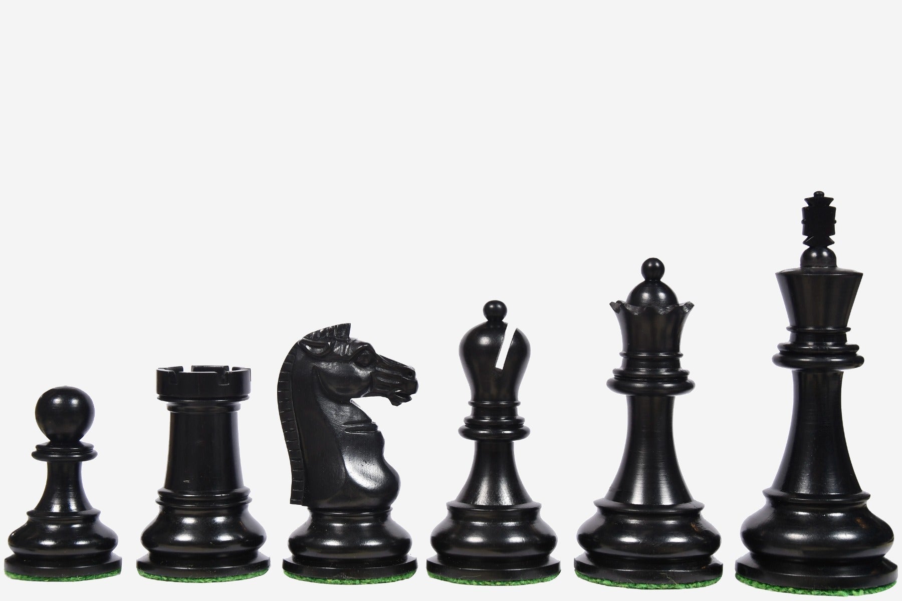 BCC Staunton Double Collared chess pieces, genuine ebony and boxwood, hand carved in India