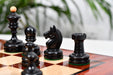Ebonised and natural boxwood Knubbel pieces, 2.91 inch king