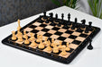 Knight carving detail on the Old Romeo Staunton chess pieces in genuine ebony and boxwood