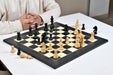 Championship series German Knight chess pieces, 96mm ebonised boxwood king