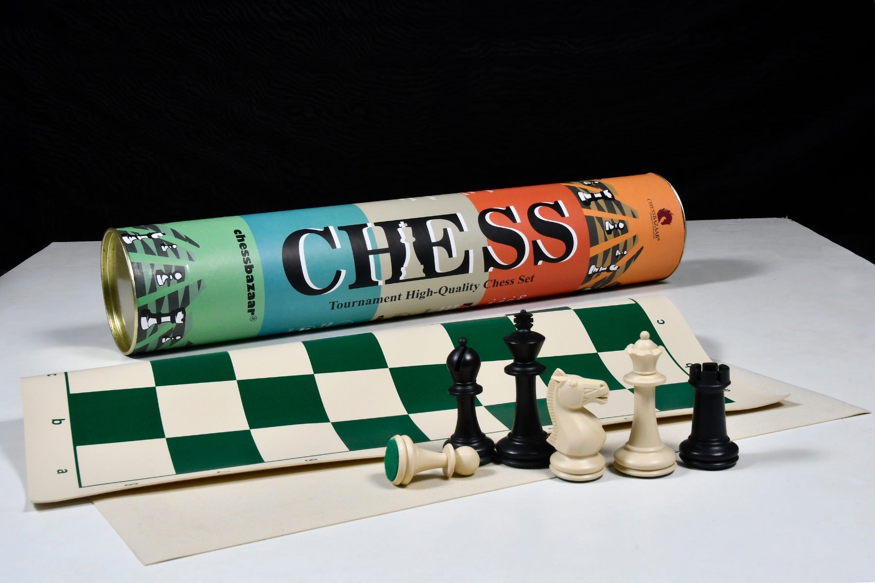 94mm king solid plastic chess pieces with two spare queens