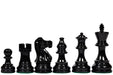 Smokey Staunton chess pieces, painted and natural boxwood, hand carved in India