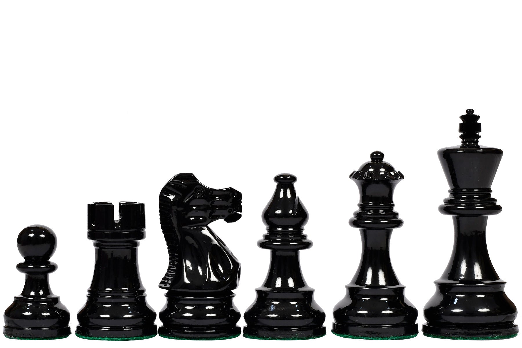 Smokey Staunton chess pieces, painted and natural boxwood, hand carved in India