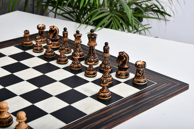 Dubrovnik Bobby Fischer 94mm chess pieces in lacquered boxwood