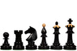Ebony and boxwood Staunton chess pieces with a 96mm king, 1935 Warsaw Capablanca reproduction