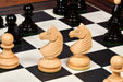Capablanca reproduction chess pieces in natural boxwood and dark ebony, 96mm king