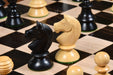 Austrian Coffee House Old Vienna chess pieces, ebonised and natural boxwood, hand carved in India