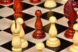 Full 34 piece Grand Divan chess pieces in bud rosewood and boxwood, Sterling Chess Australia