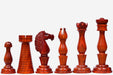 Grand Divan chess pieces, bud rosewood and boxwood, hand carved in India