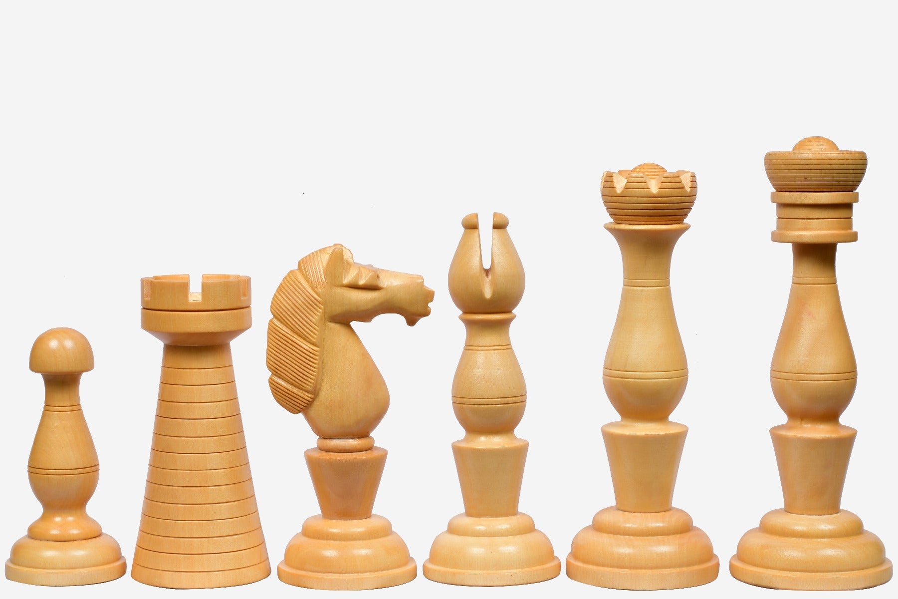 Bud rosewood chess pieces with a 107mm king, unweighted and unfelted