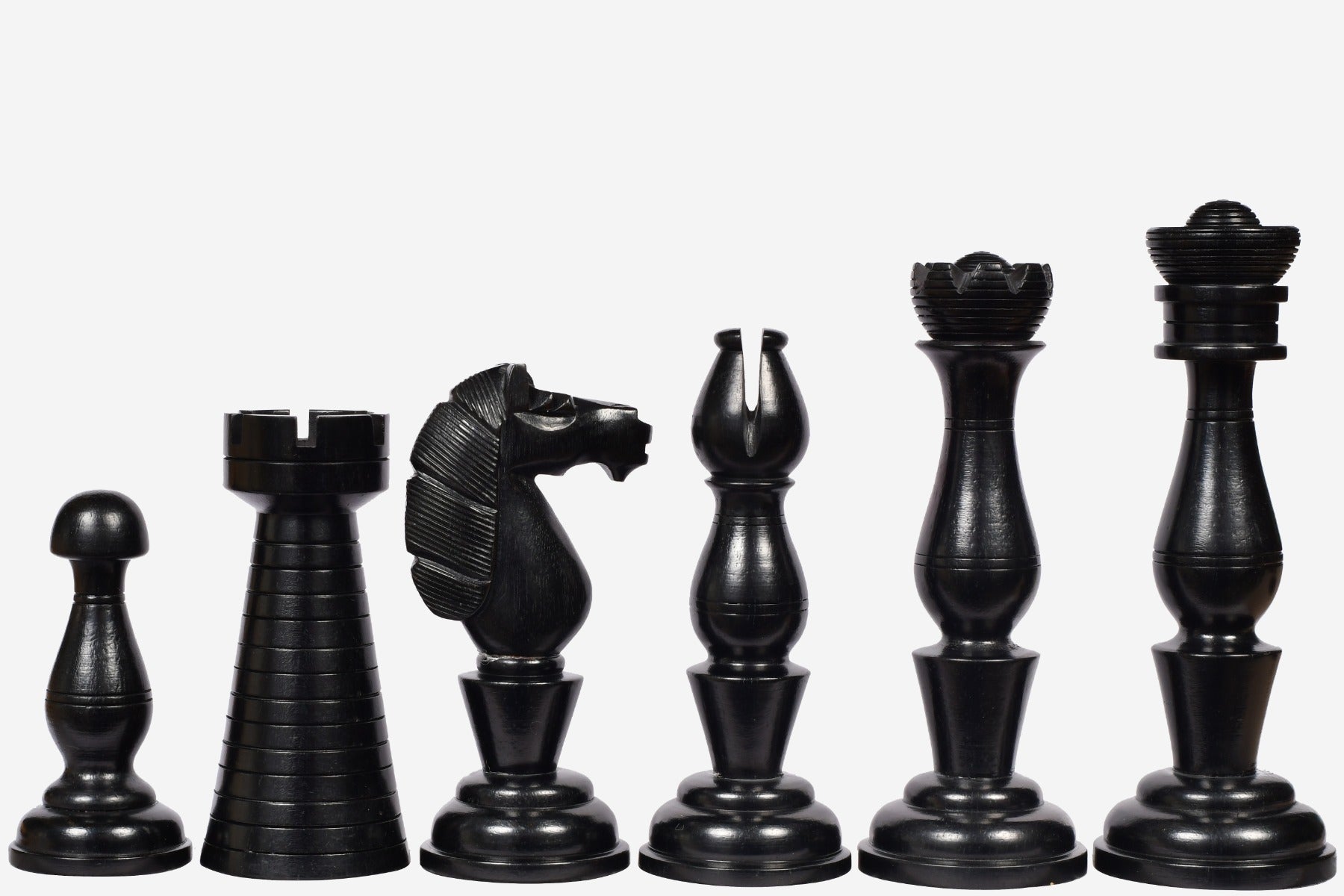 Grand Divan chess pieces, genuine ebony and boxwood, hand carved in India