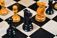 Weighted ebony and antiqued boxwood chess pieces, 1860 Anderssen reproduction Australia