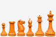 1860 Anderssen Staunton chess pieces, 115mm ebony king with antiqued boxwood opposing side