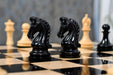 Reproduction Imperial Collector Sinquefield Cup 2014 Ebony chess pieces, weighted with green felt bases