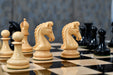 Ebony wooden chess pieces, 96mm king, Sterling Chess Australia