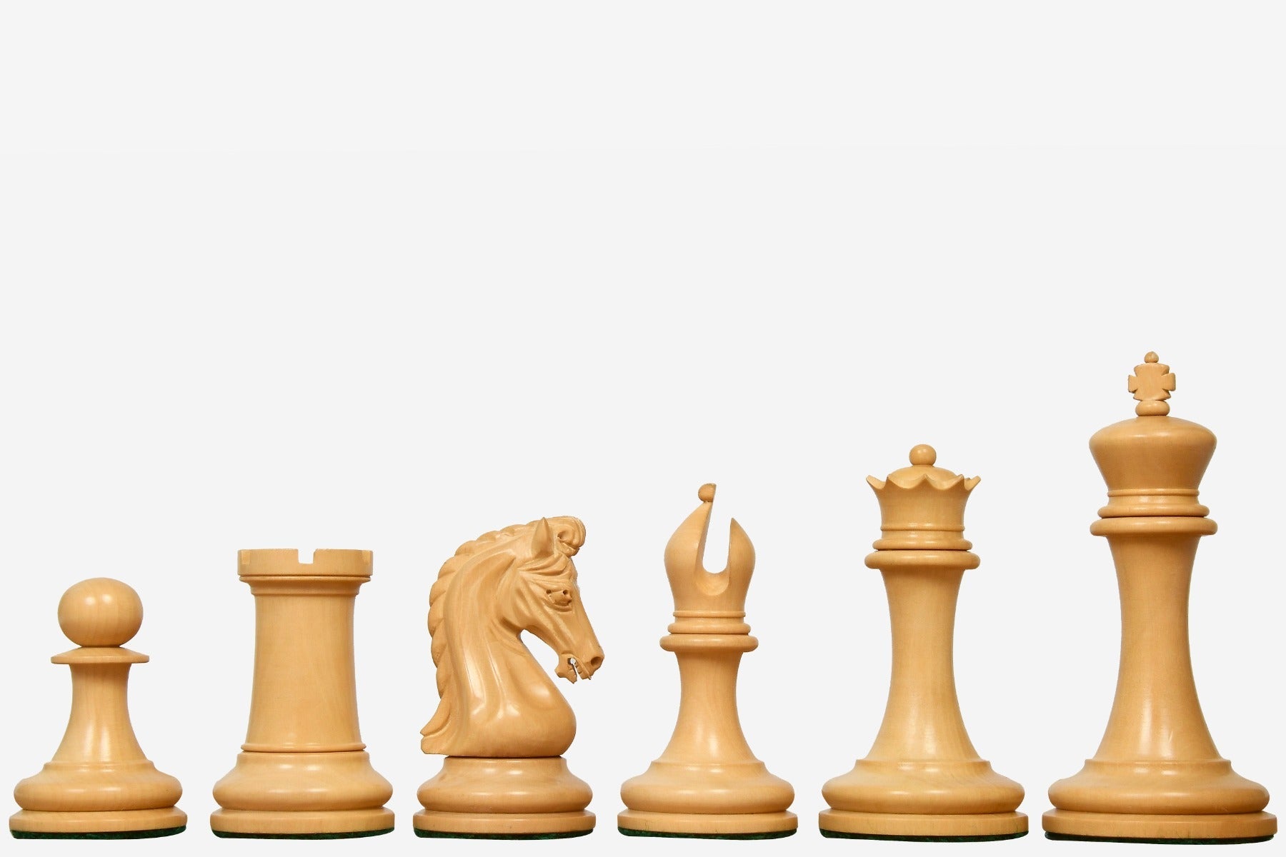 Bud Rosewood Staunton chess pieces with a 96mm king, hand carved in India