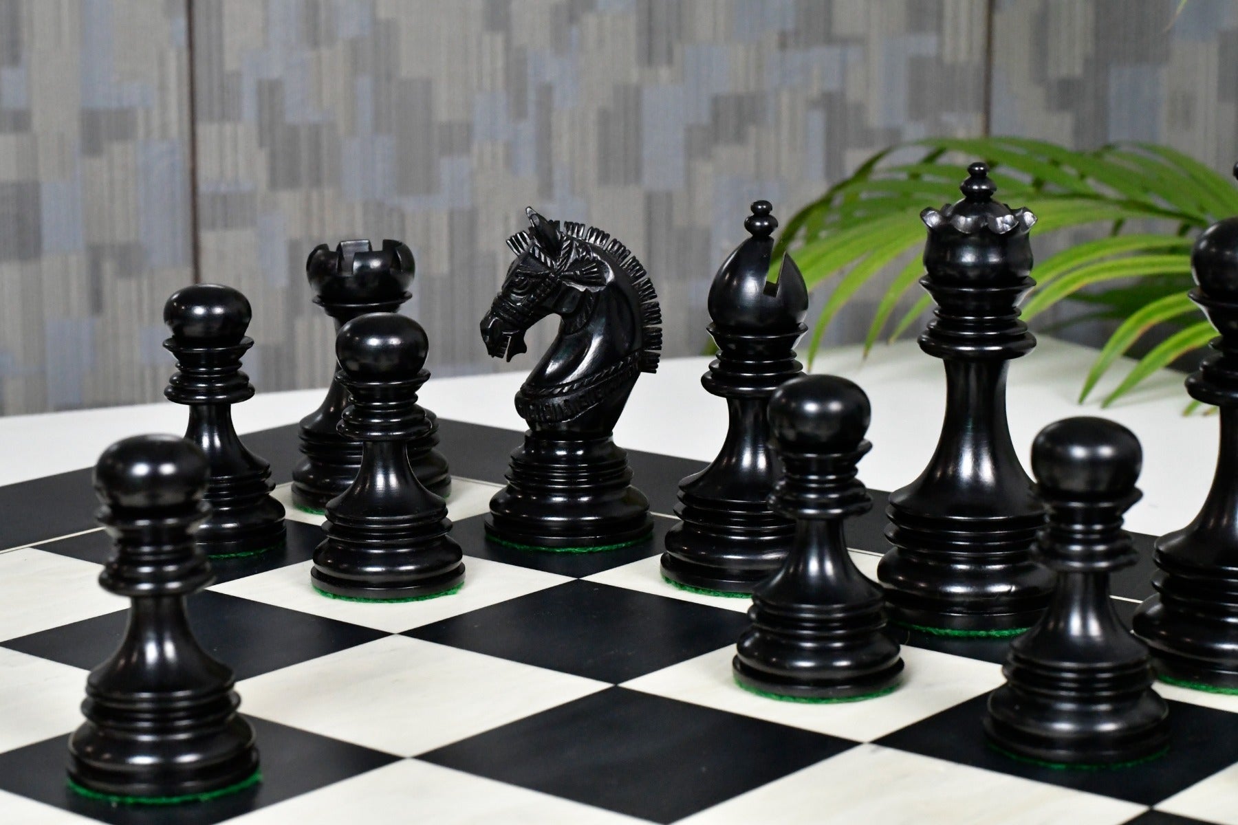 Indian Chetak II Customised Staunton knight carving in genuine ebony