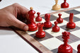 1930 Knubbel chess set with 48cm folding notation board, 55mm squares