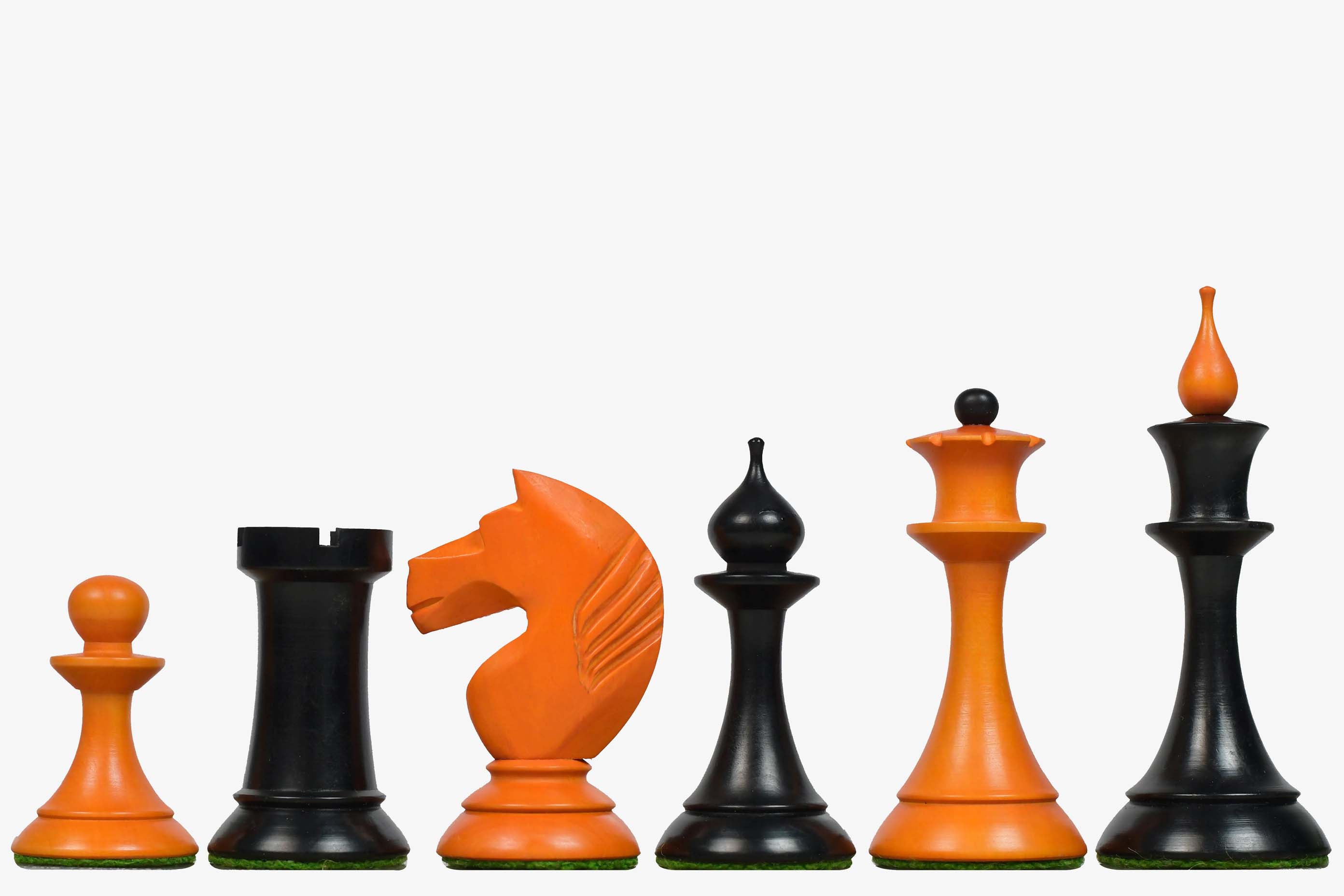 Sterling Chess 1950s Soviet Latvian Ebonised & Antiqued 106mm chess pieces