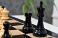 Leningrad Club Sized wooden chess pieces, 102mm king, Ebonised finish