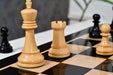 Full 34 piece Leningrad Club Sized chess set in ebonised wood and boxwood, Sterling Chess Australia