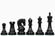 Leningrad Club Sized chess pieces, ebonised wood and boxwood, hand carved in India