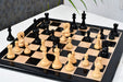 Knight carving detail on the Leningrad Club Sized chess pieces in ebonised wood and boxwood