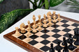 Full 34 piece Monarch's Gambit chess set in ebony and boxwood, Sterling Chess Australia