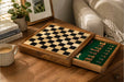 Sterling Chess 12 Inch Magnetic Travel chess set in rosewood and boxwood, 60mm king