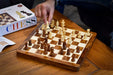Travel Series 30cm folding magnetic chess board with slots for the pieces