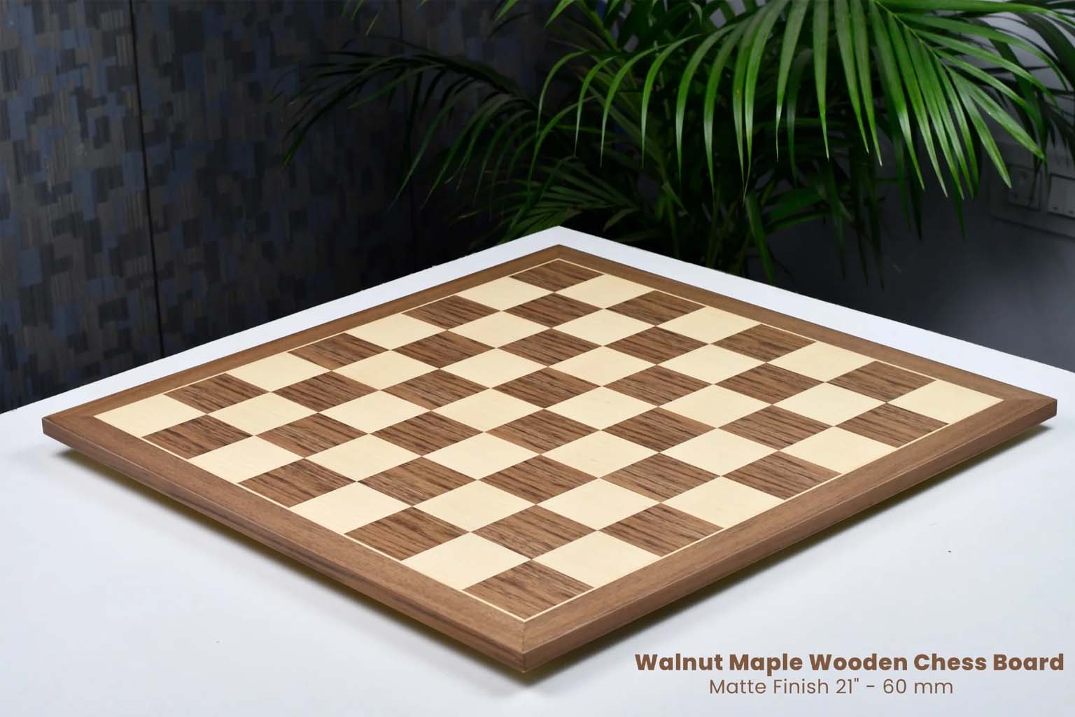 Spanish made walnut and maple veneer chess board