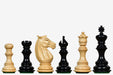 Sterling Chess Meghdoot Staunton chess pieces in ebony and boxwood, 80mm king