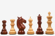 Sterling Chess Meghdoot Staunton chess pieces in bud rosewood and boxwood, 80mm king