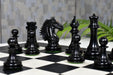 Ebony and boxwood Mustang chess pieces, 113mm king on a 49mm base