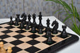Ebony and boxwood Colombian Staunton chess pieces, 99mm king