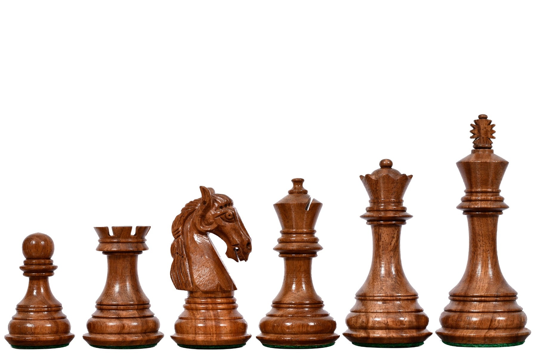 New Colombian Staunton chess pieces, sheesham and boxwood, hand carved in India