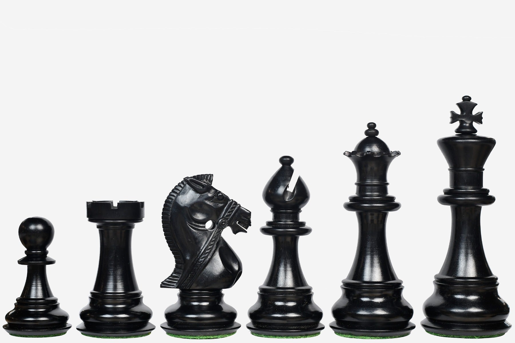 Noble Bridle Series chess pieces, genuine ebony and boxwood, hand carved in India