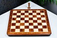 Player's Choice sheesham and maple 55mm square notation chess board at an angle