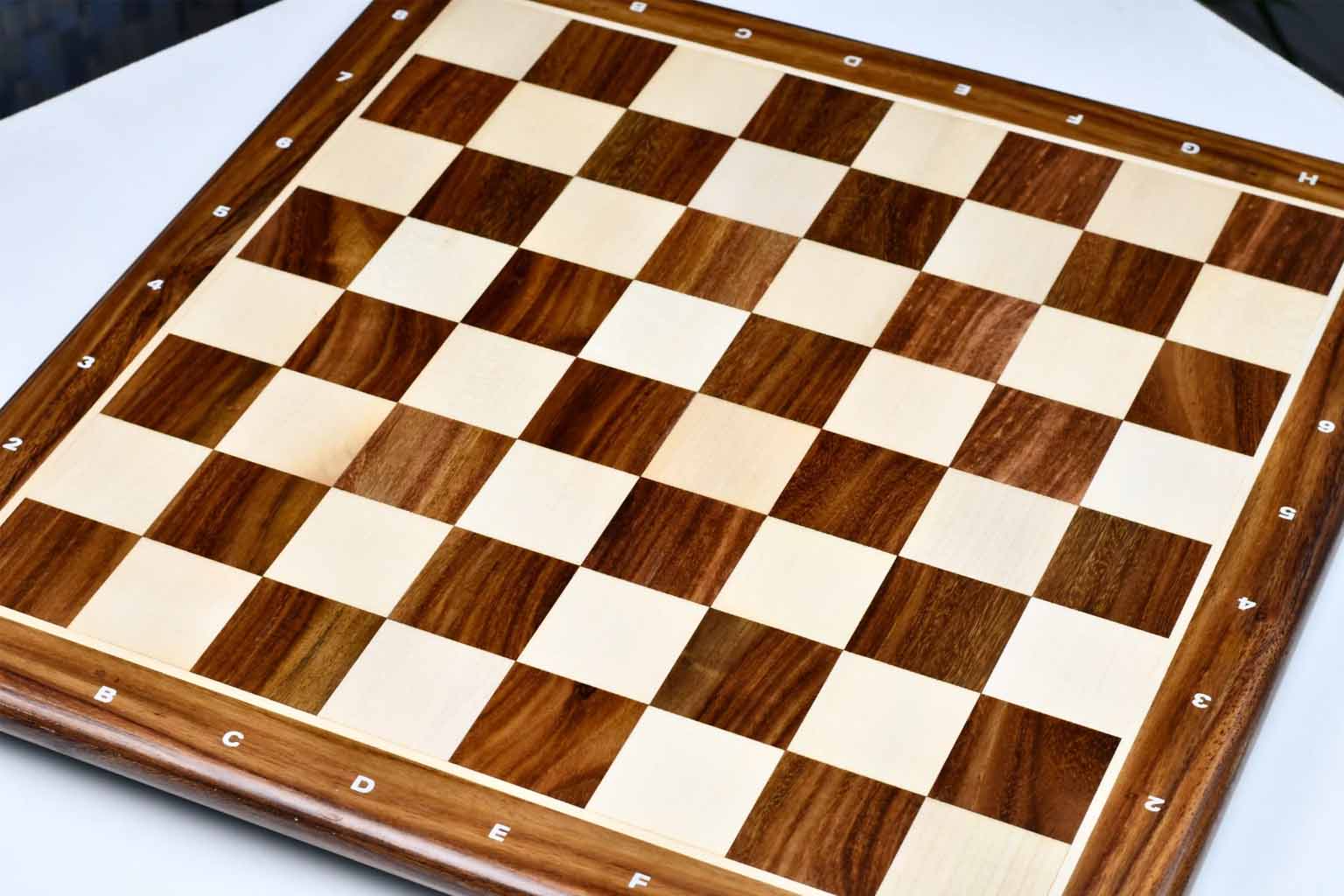 Indian sheesham and maple 19 inch notation chess board, Australia