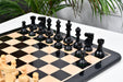 Old Vintage English wooden chess pieces, 98mm king, Ebonised finish