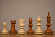 Sterling Chess William Hallett chess pieces in golden dyed wood and boxwood, 102mm king
