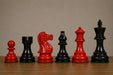 Sterling Chess Smokey Staunton chess pieces in painted and natural boxwood, 97mm king